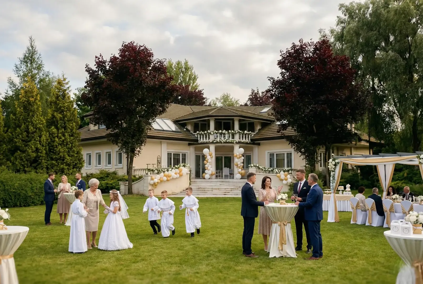 Sale komunijne w Łodzi w Rezydencji Woskowej – przyjęcie rodzinne w zabytkowej willi